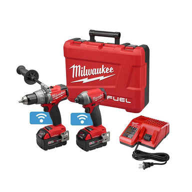 Milwaukee 2996-22 18V M18 FUEL ONE-KEY Lithium-Ion Cordless 2-Tool Combo Kit with 1/2" Hammer Drill and 1/4" Hex Impact Driver 5.0 Ah