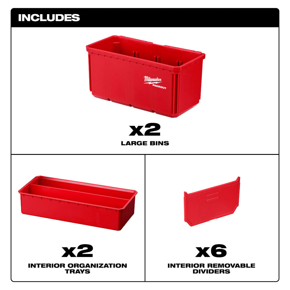 Milwaukee 48-22-8063 2-Pack Large Bin Set for PACKOUT