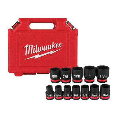 Milwaukee 49-66-7010 12-Piece SHOCKWAVE Impact Duty 1/2" Drive SAE Standard 6 Point Socket Set