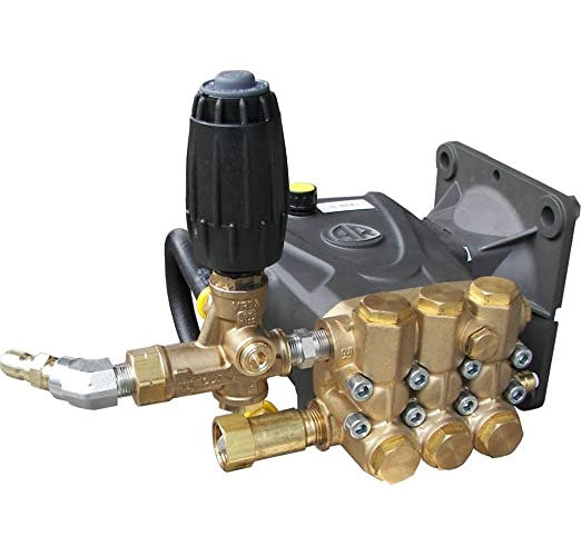 Annovi Reverberi RRV4G40D-F24 Pressure Washer Pump, Triplex, 4.0 GPM@4000 PSI, 3400 RPM, 1" Hollow Shaft with Plumbed Unloader