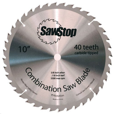 SawStop CNS-07-148 10" 40T Combination Table Saw Blade